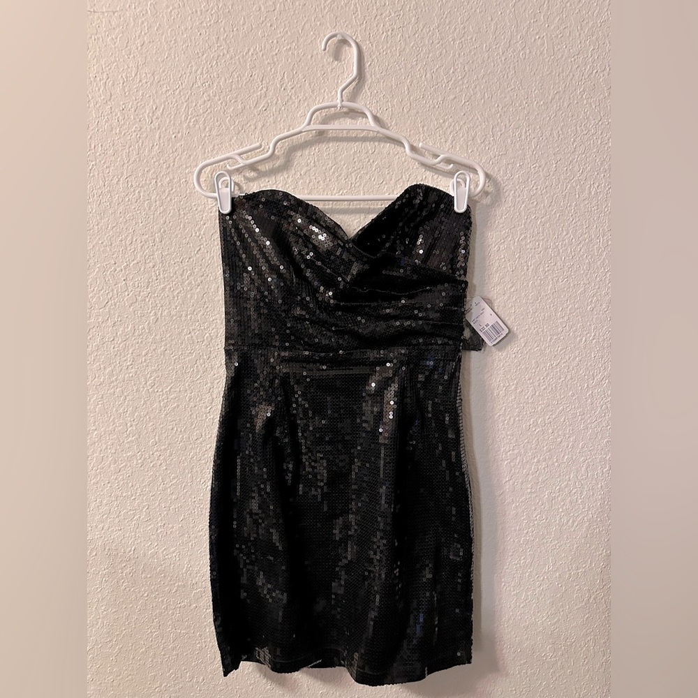 Sequin short black dress